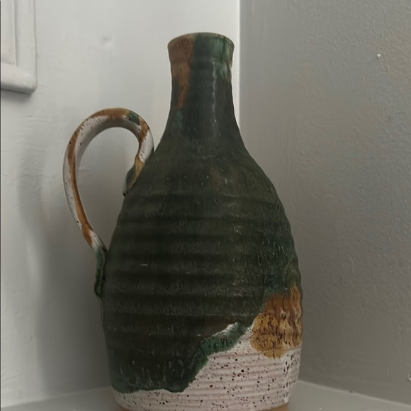 Handcrafted Ceramic Vase - Green and Brown - Picture 4 of 4